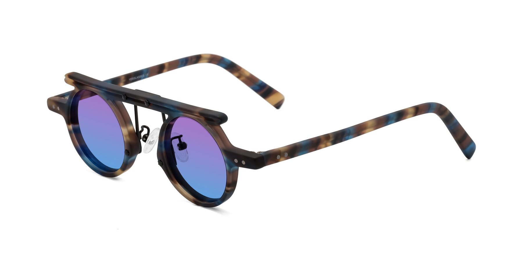 Angle of Deer in Nightfall Tortoise with Purple / Blue Gradient Lenses