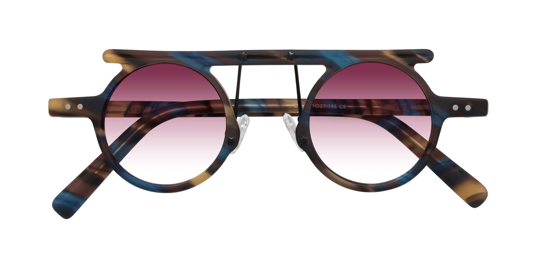 Folded Front of Deer in Nightfall Tortoise with Wine Gradient Lenses