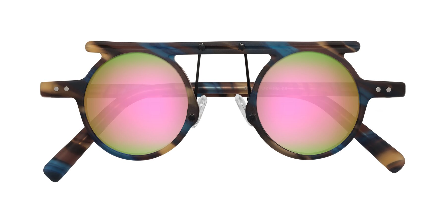 Folded Front of Deer in Nightfall Tortoise with Pink Mirrored Lenses