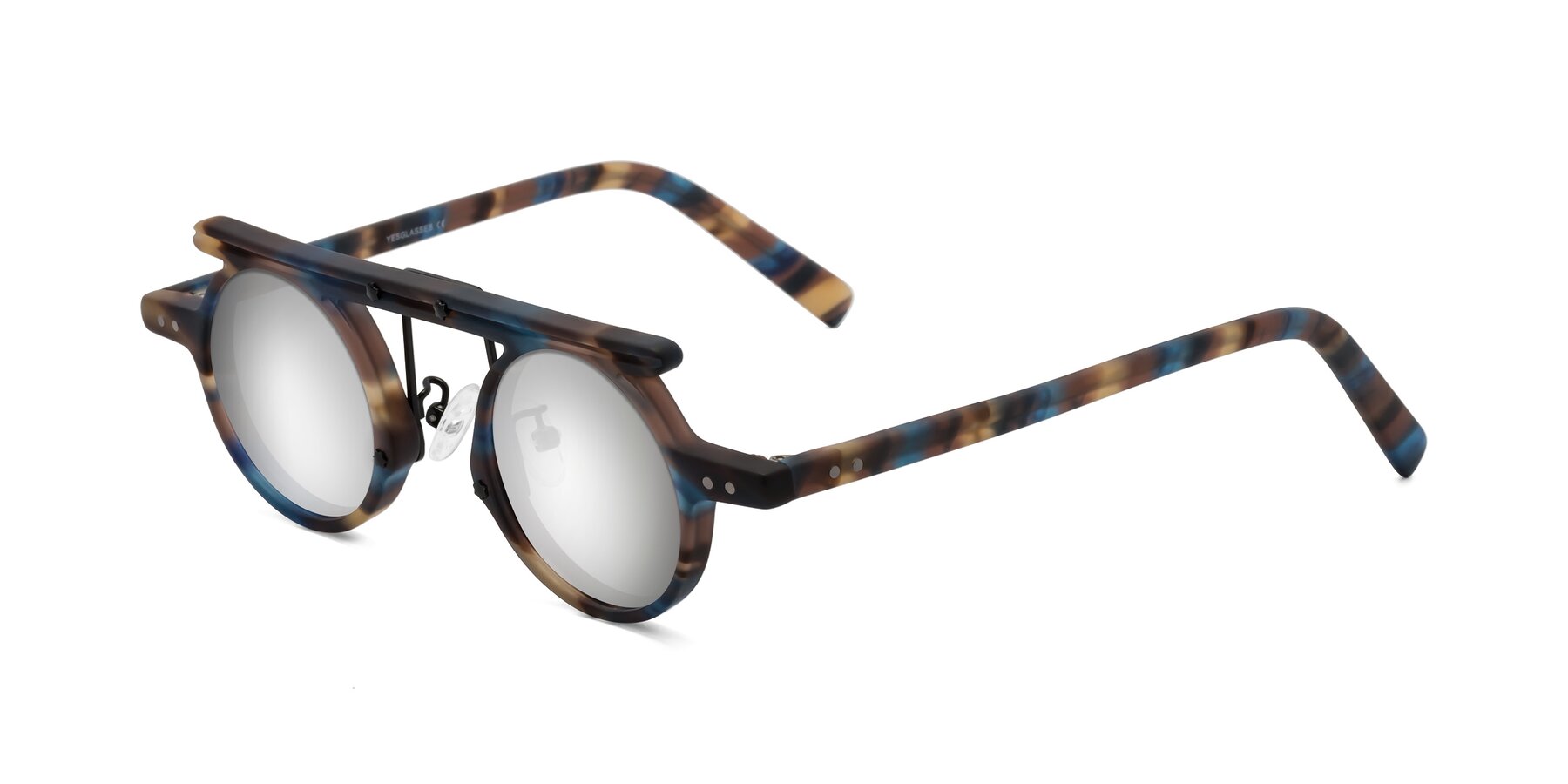 Angle of Deer in Nightfall Tortoise with Silver Mirrored Lenses