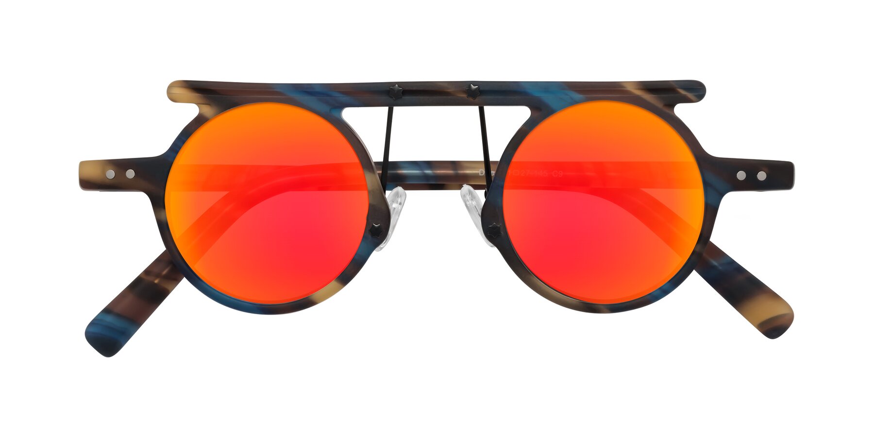 Folded Front of Deer in Nightfall Tortoise with Red Gold Mirrored Lenses