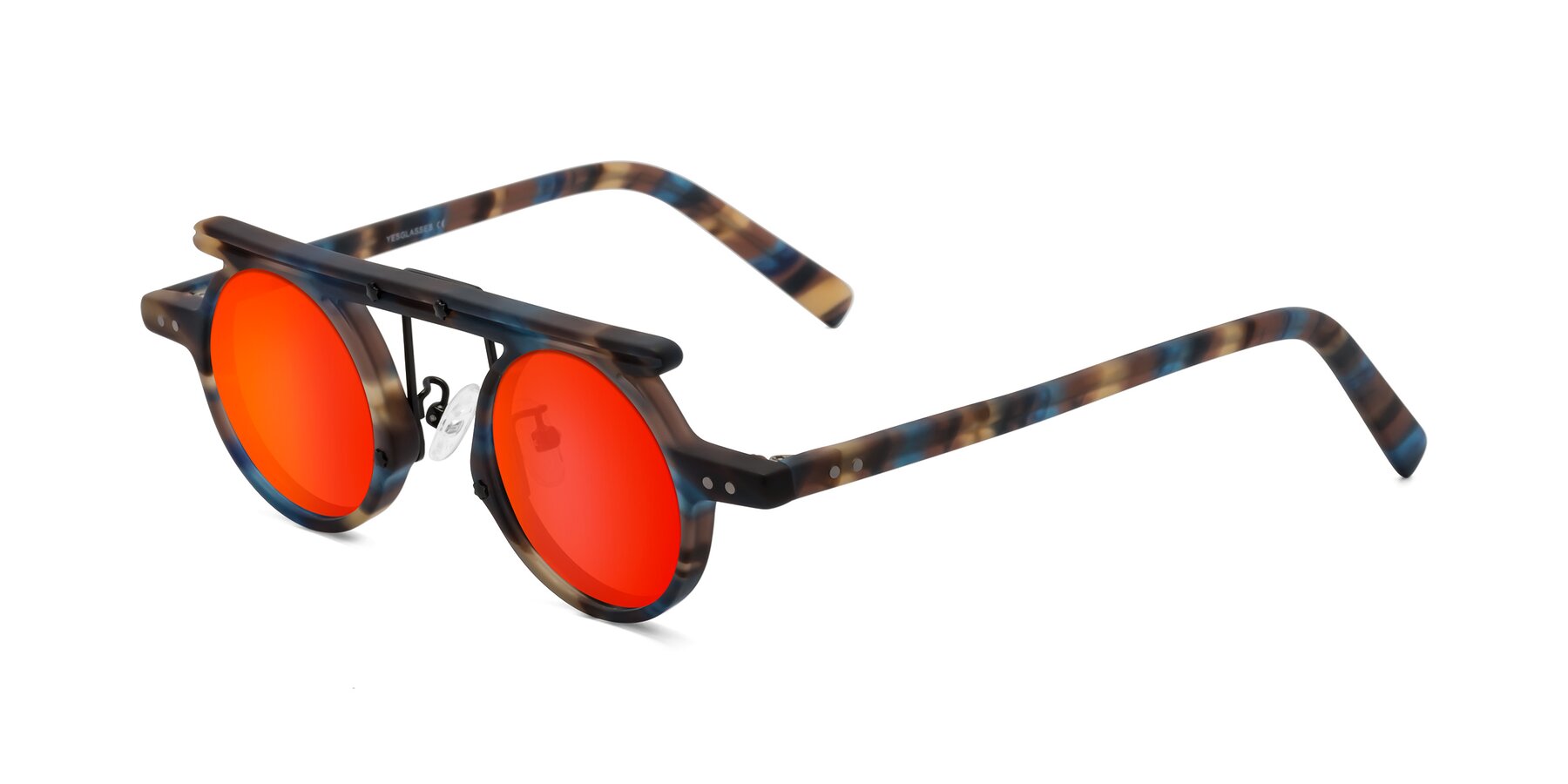 Angle of Deer in Nightfall Tortoise with Red Gold Mirrored Lenses