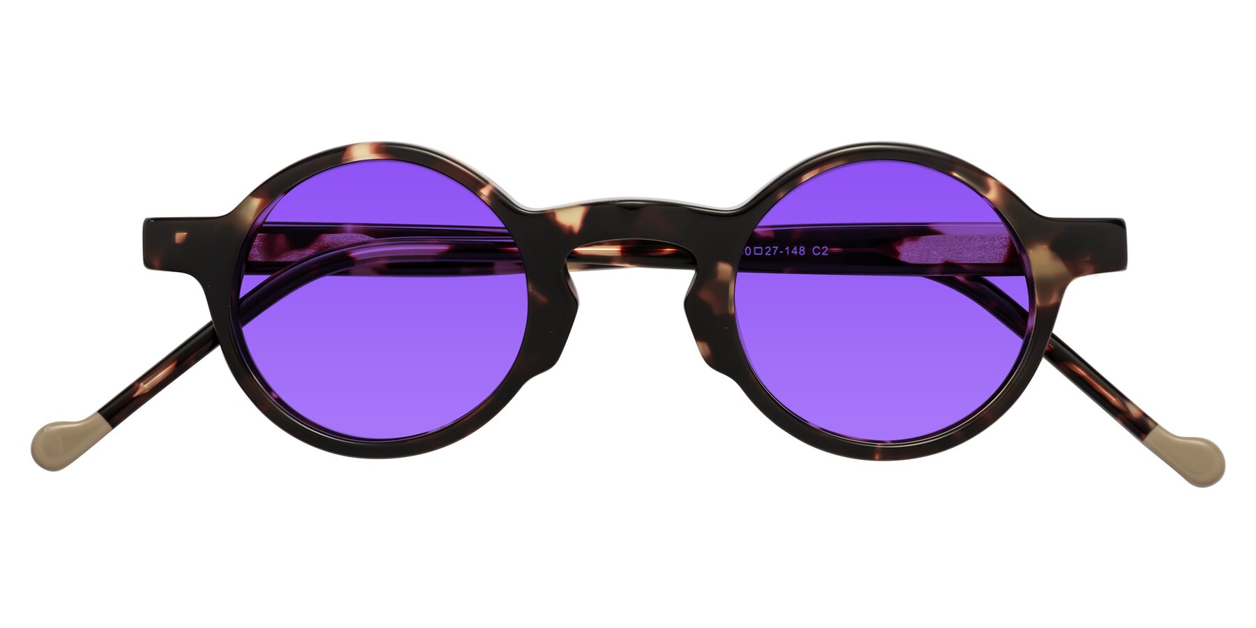 Folded Front of Flag in Tortoise with Purple Tinted Lenses