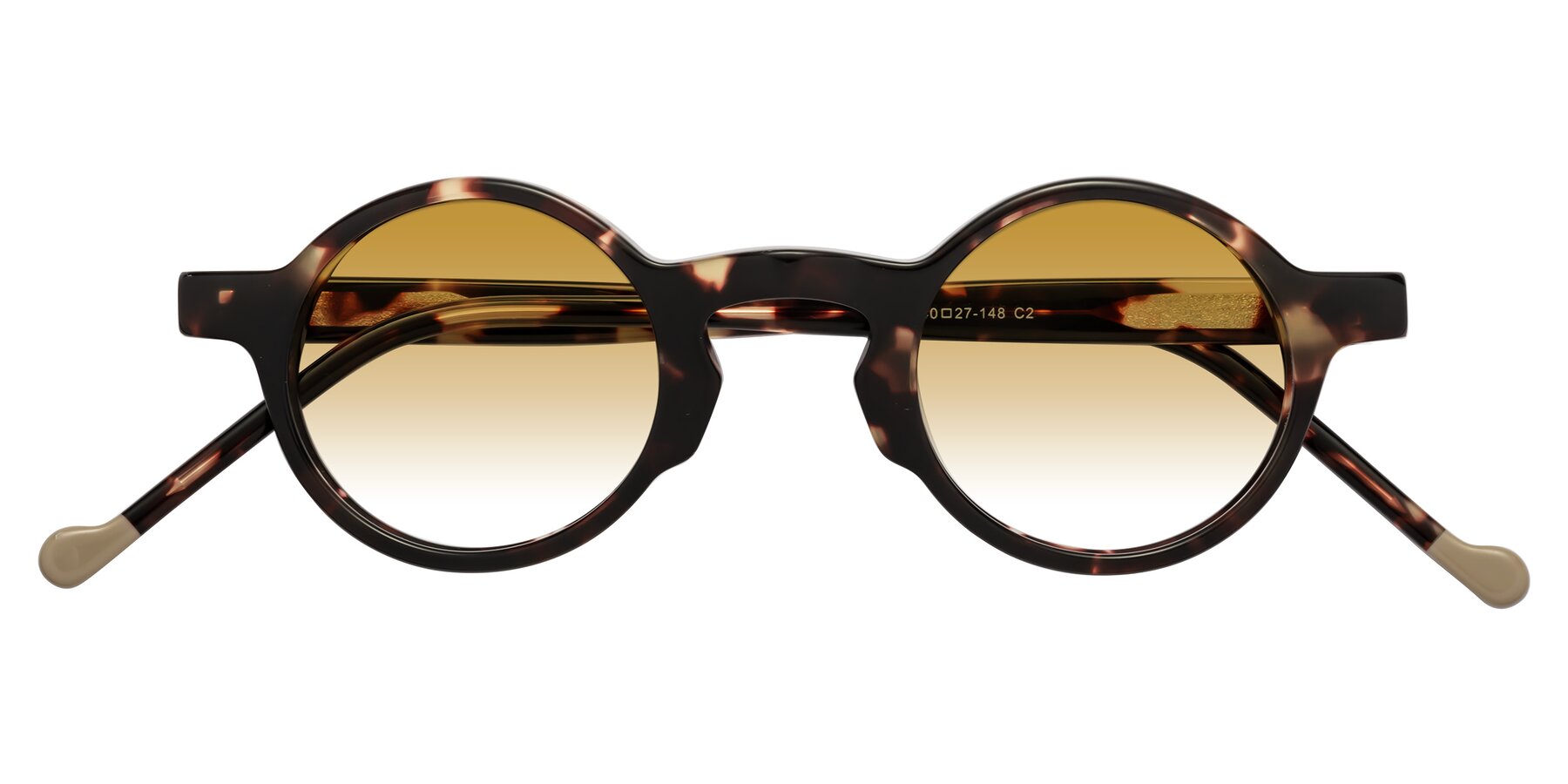 Folded Front of Flag in Tortoise with Champagne Gradient Lenses