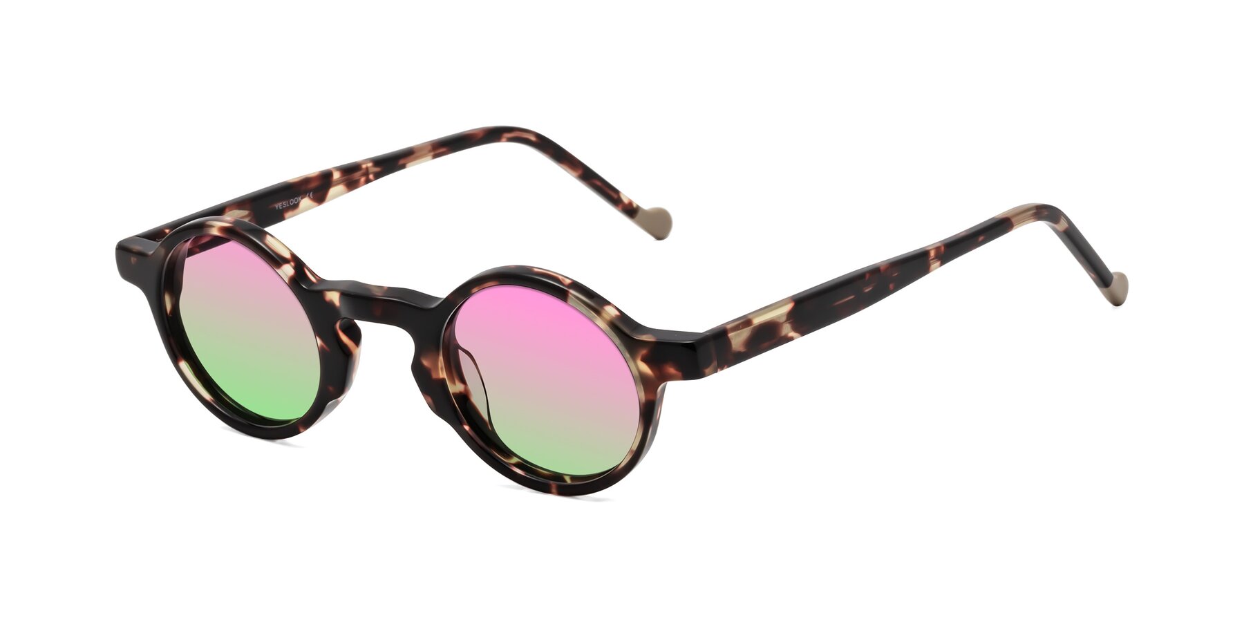 Angle of Flag in Tortoise with Pink / Green Gradient Lenses