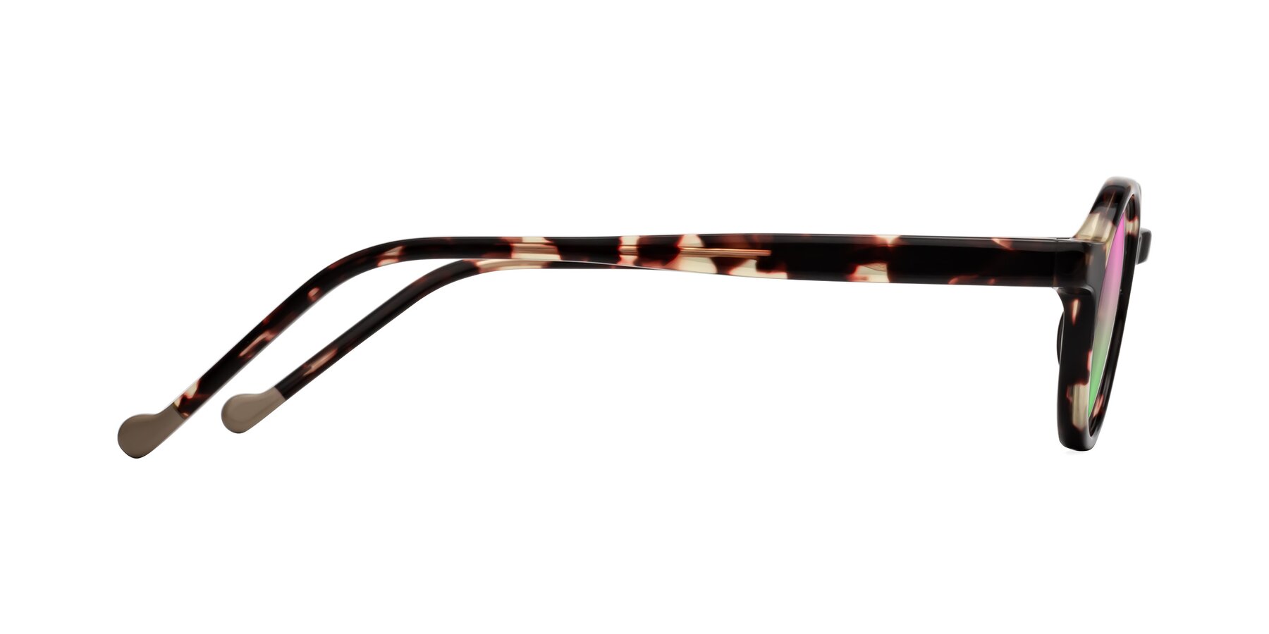 Side of Flag in Tortoise with Pink / Green Gradient Lenses
