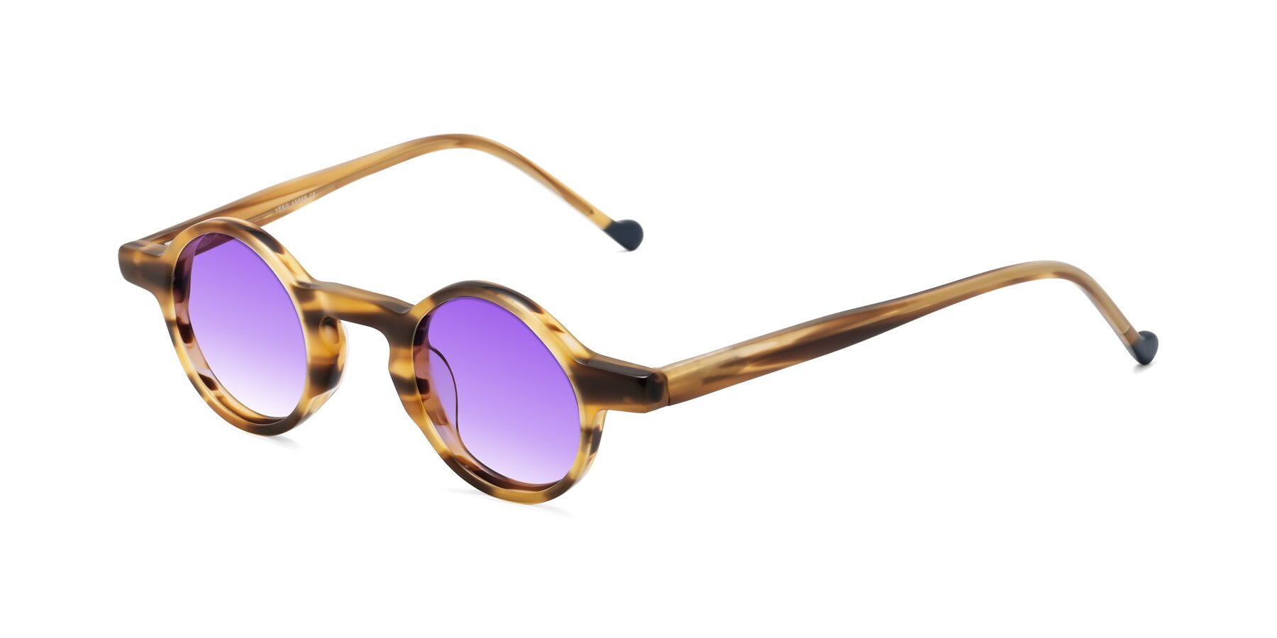 Angle of Flag in Amber Striped with Purple Gradient Lenses