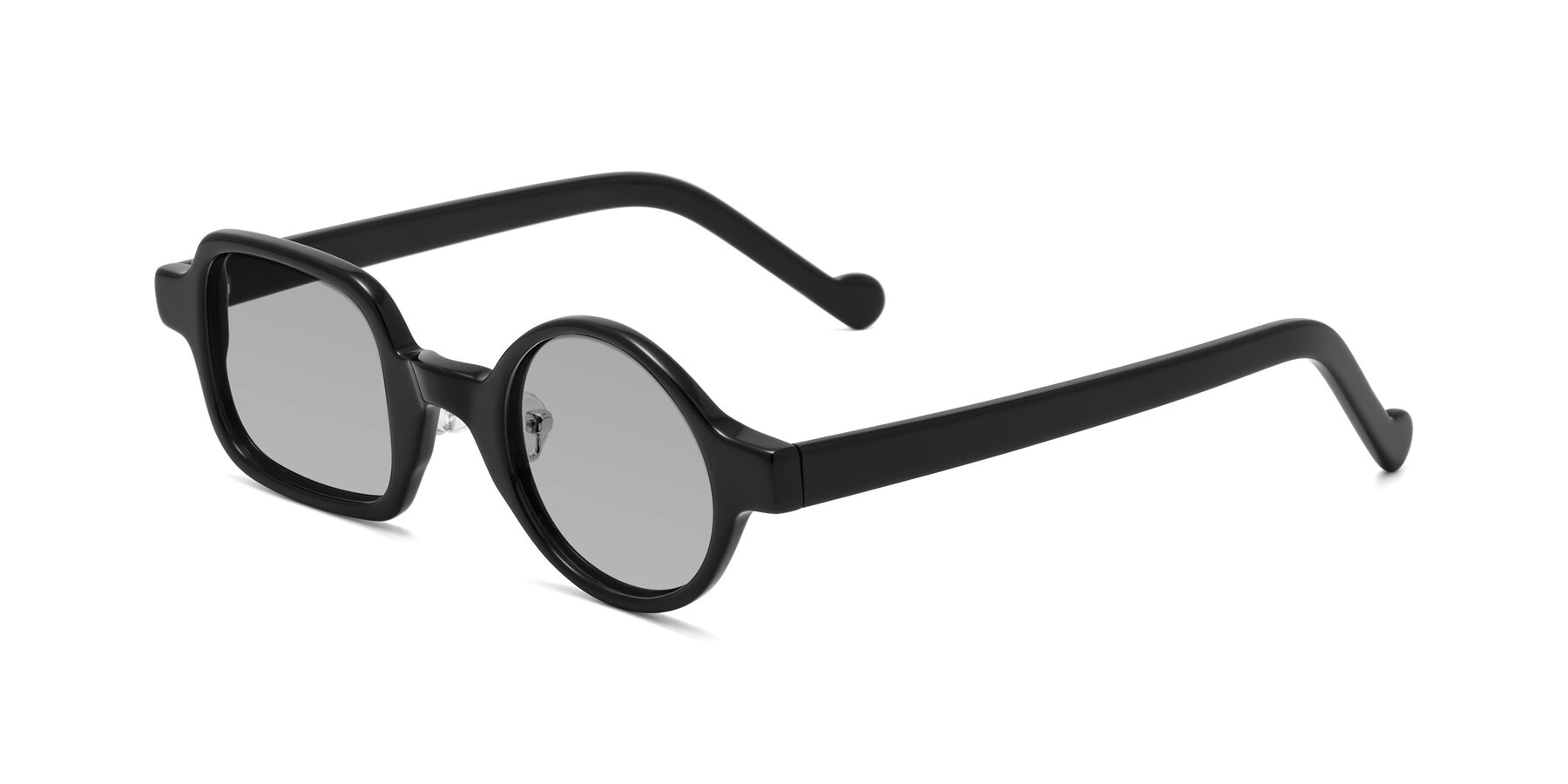 Angle of Singer in Black with Light Gray Tinted Lenses