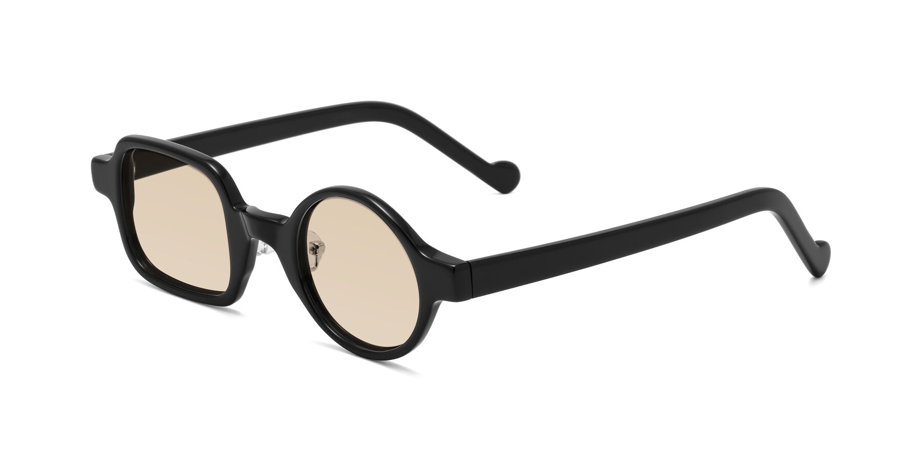 Angle of Singer in Black with Light Brown Tinted Lenses