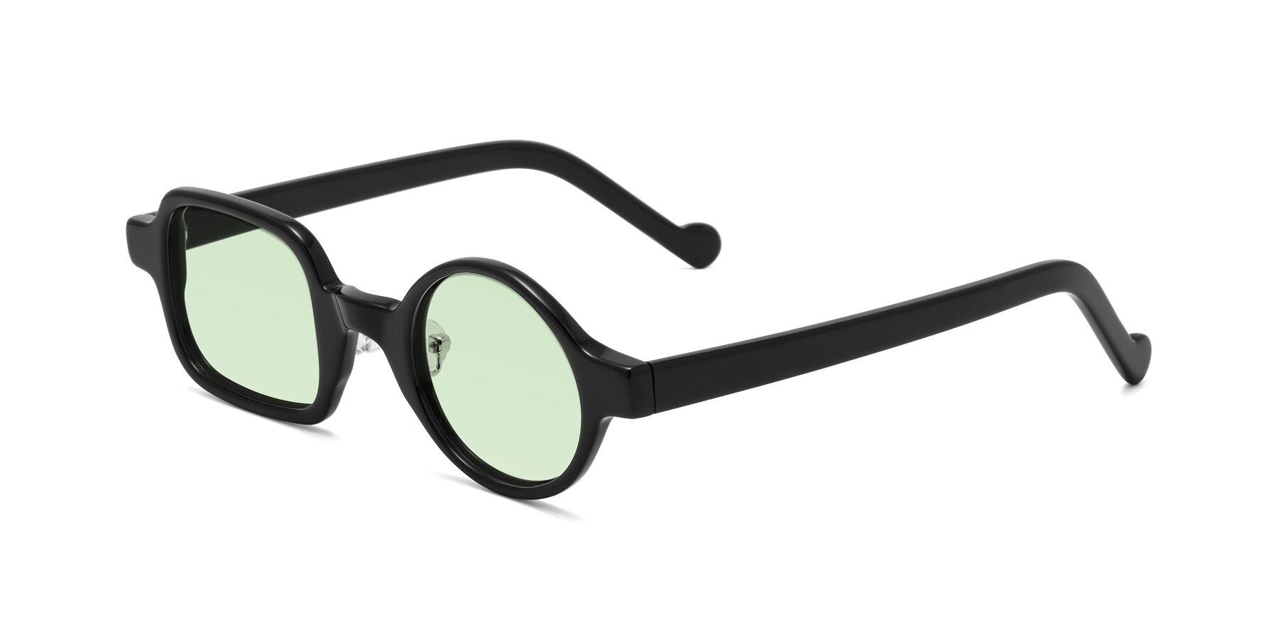 Angle of Singer in Black with Light Green Tinted Lenses