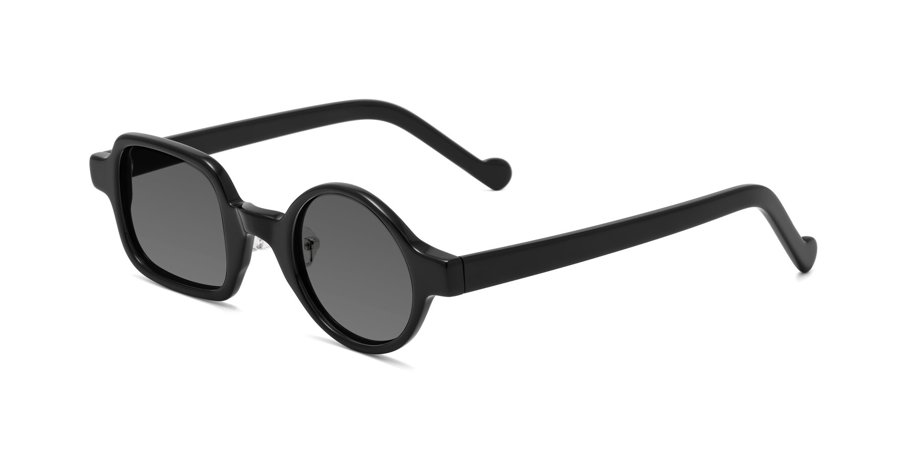 Angle of Singer in Black with Medium Gray Tinted Lenses