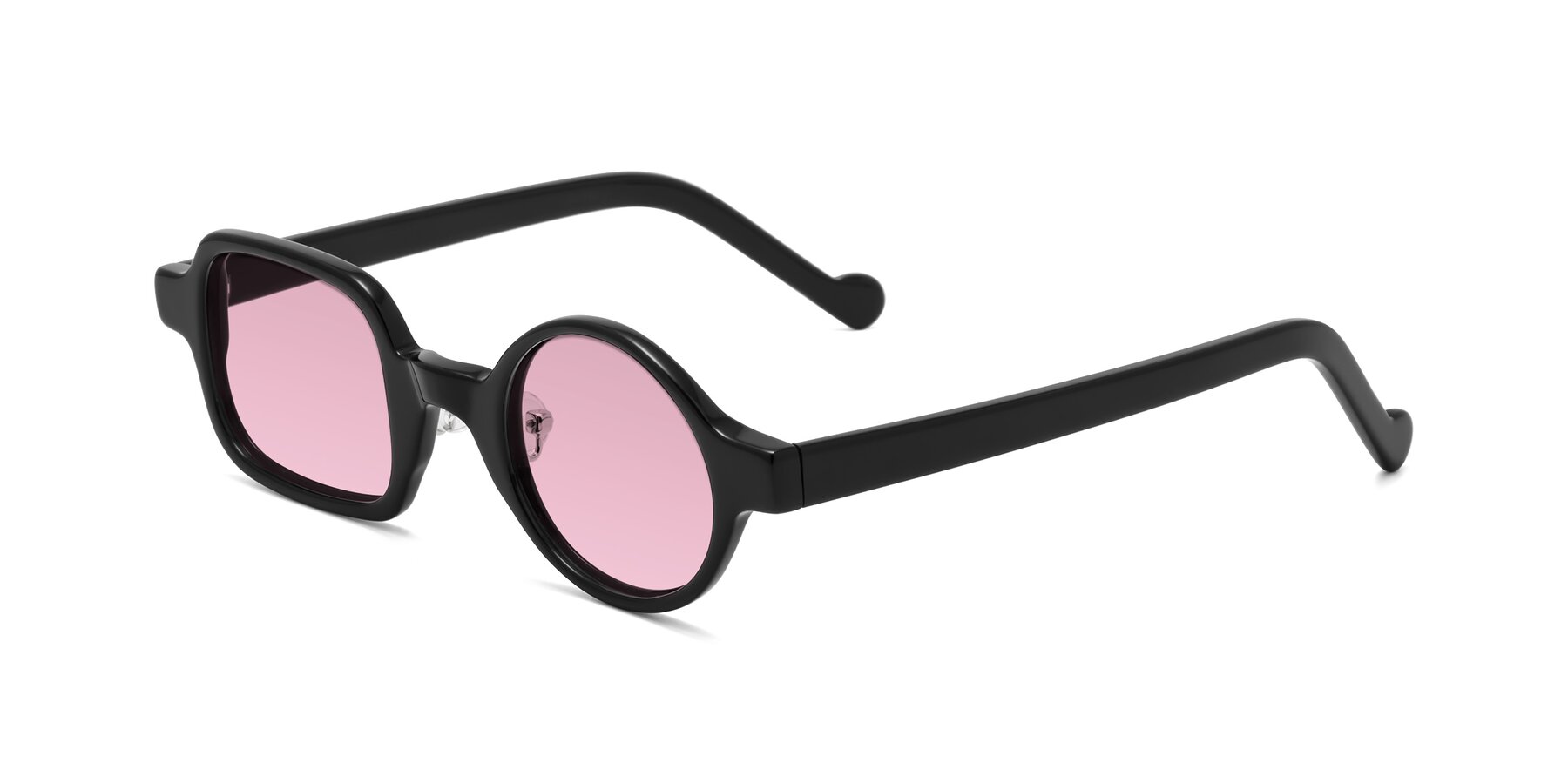 Angle of Singer in Black with Light Wine Tinted Lenses