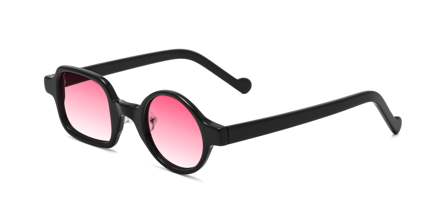 Angle of Singer in Black with Pink Gradient Lenses