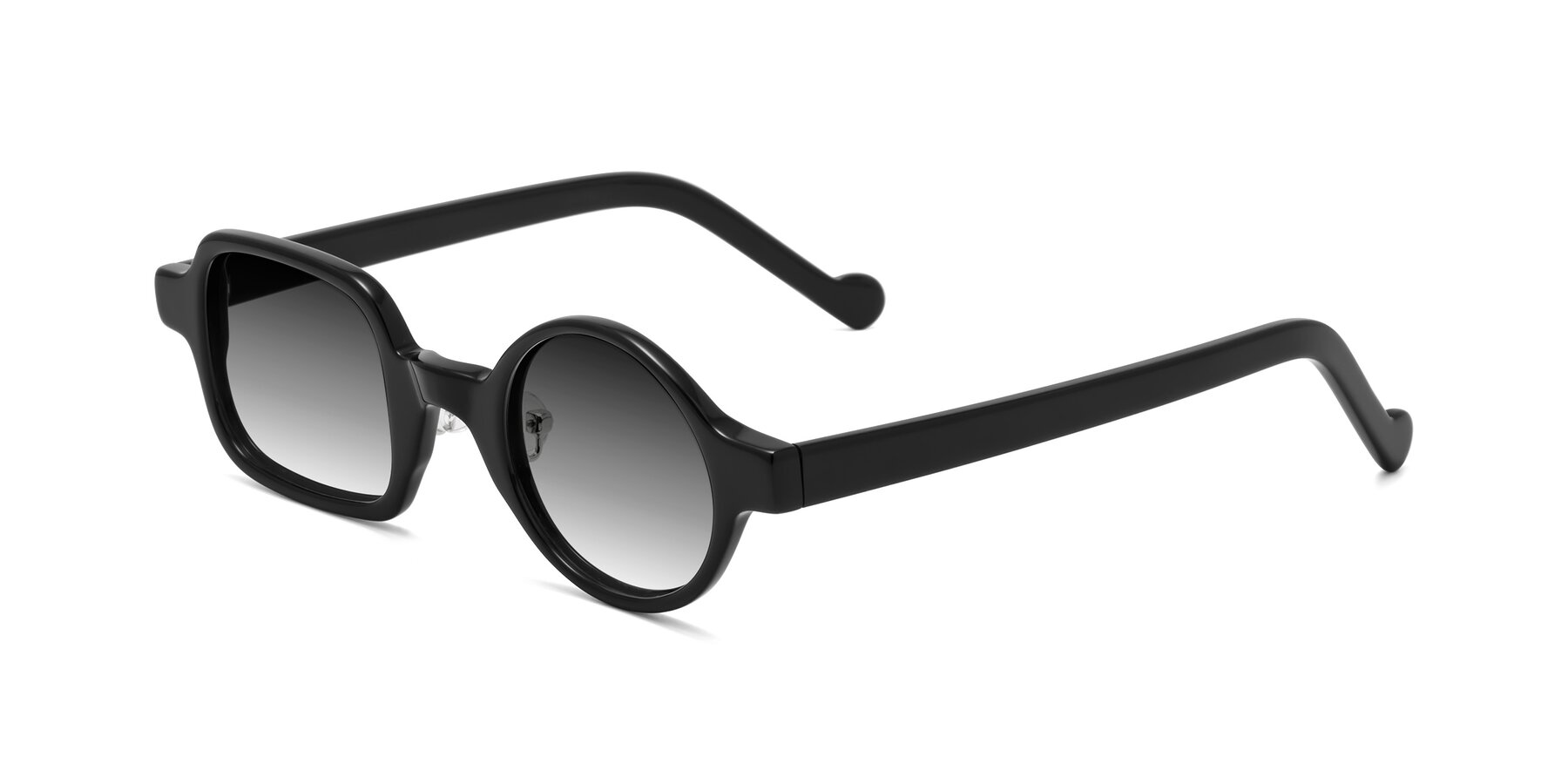 Angle of Singer in Black with Gray Gradient Lenses