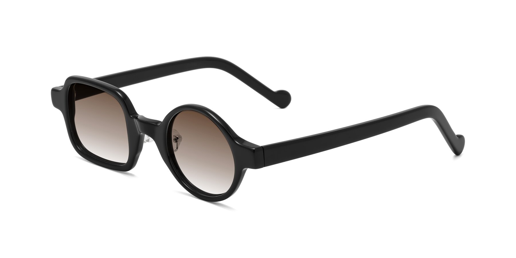 Angle of Singer in Black with Brown Gradient Lenses