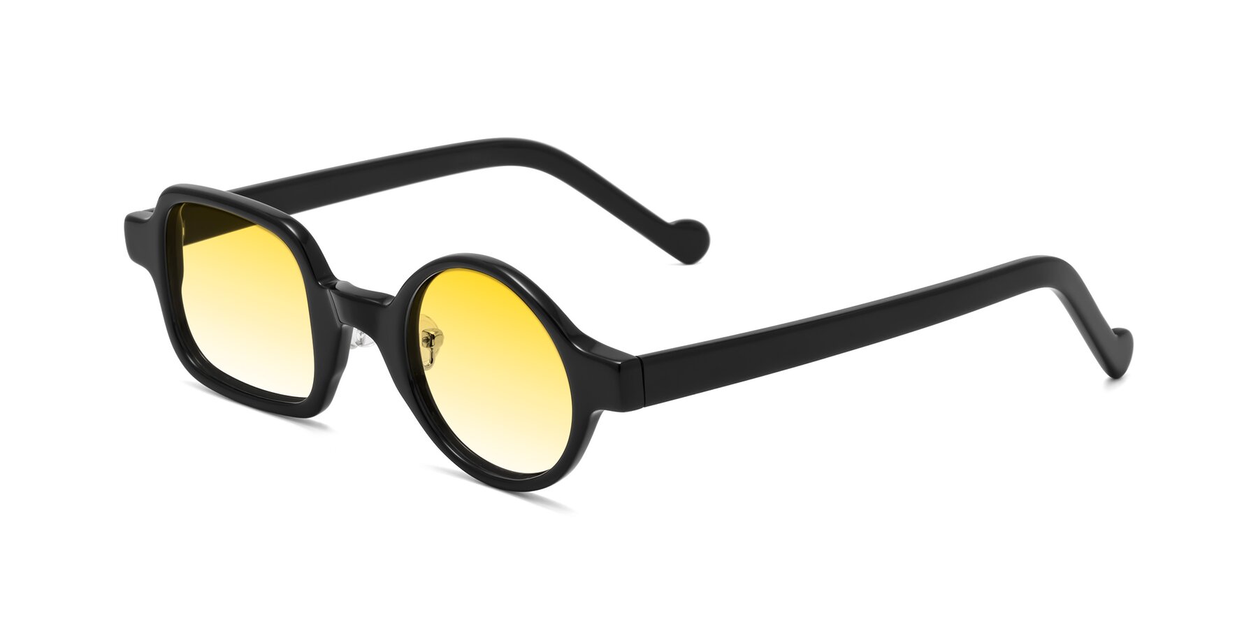 Angle of Singer in Black with Yellow Gradient Lenses