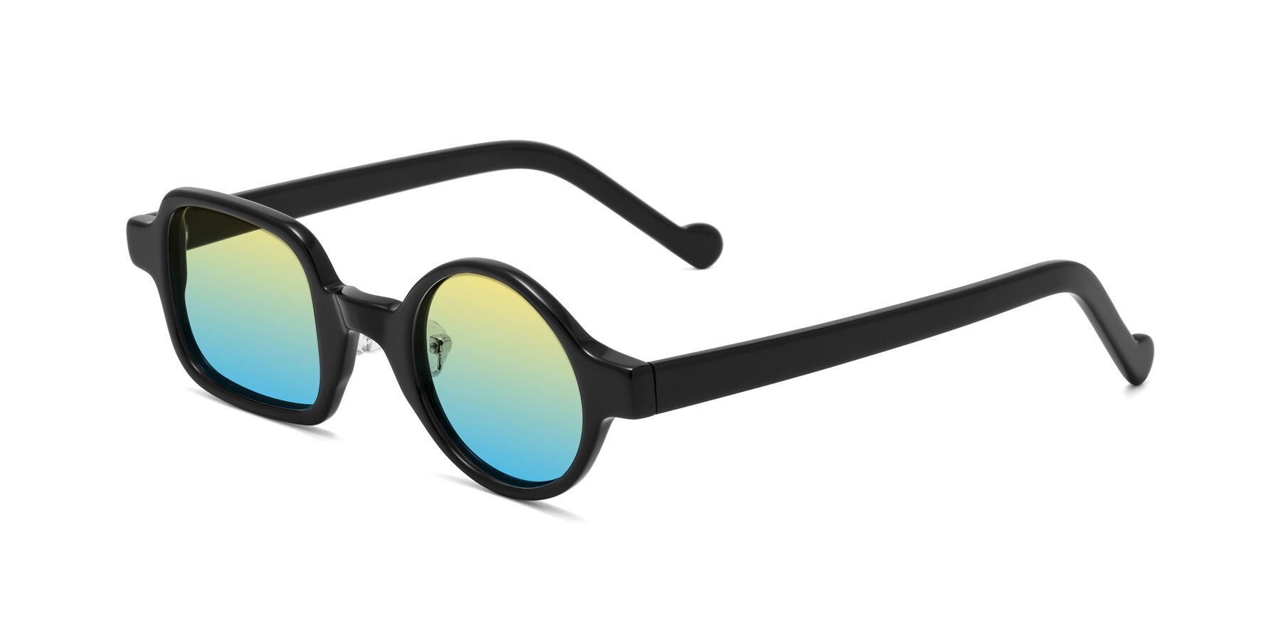 Angle of Singer in Black with Yellow / Blue Gradient Lenses