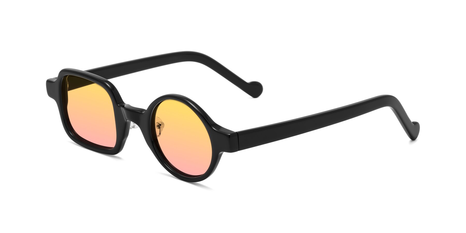 Angle of Singer in Black with Yellow / Pink Gradient Lenses