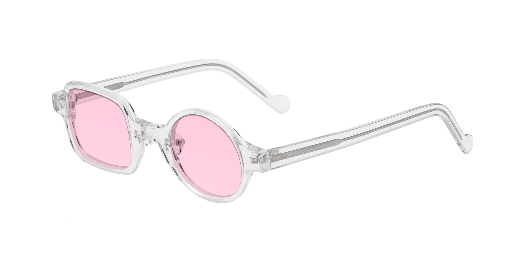 Angle of Singer in Clear with Light Pink Tinted Lenses