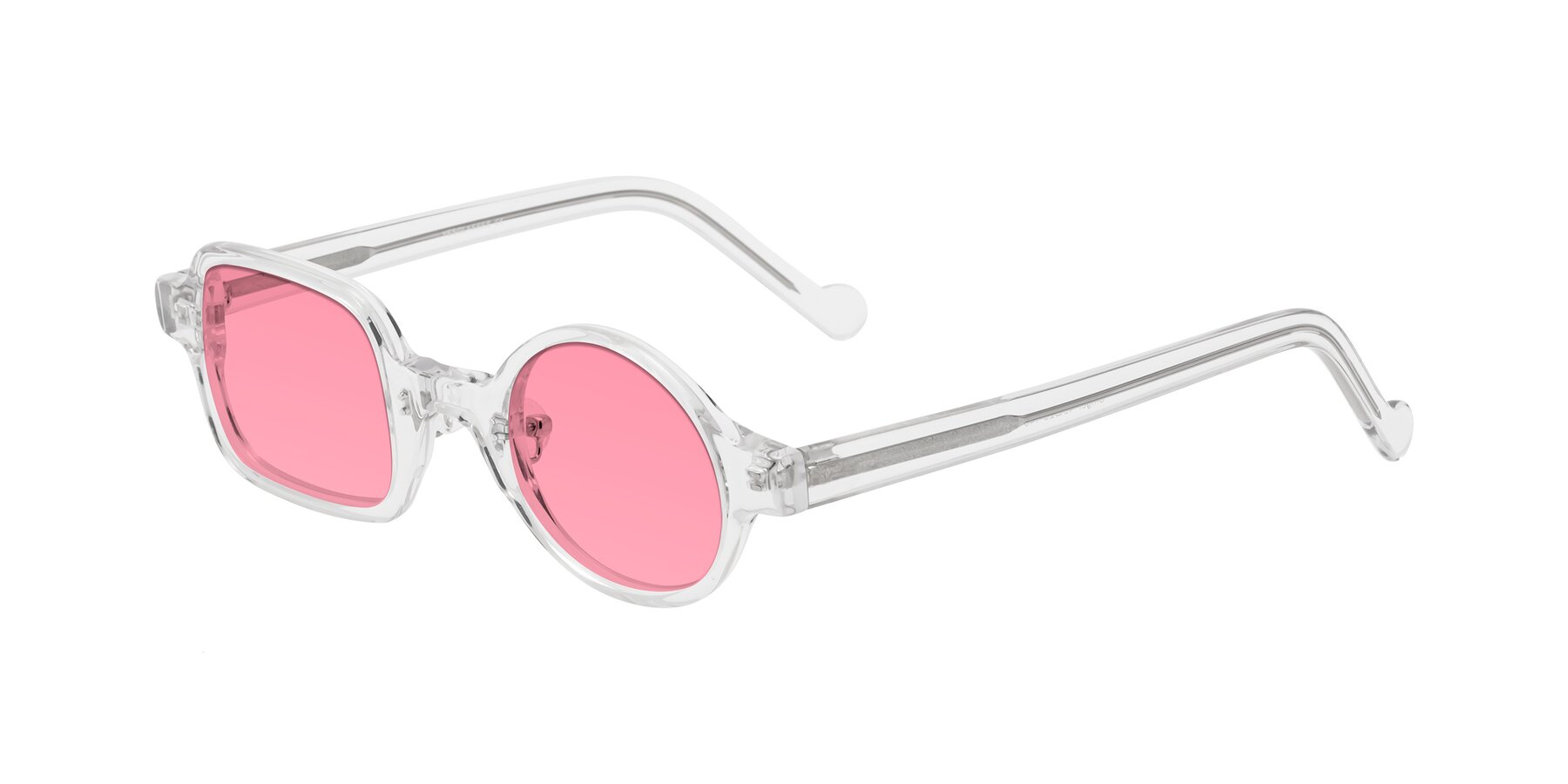 Angle of Singer in Clear with Pink Tinted Lenses