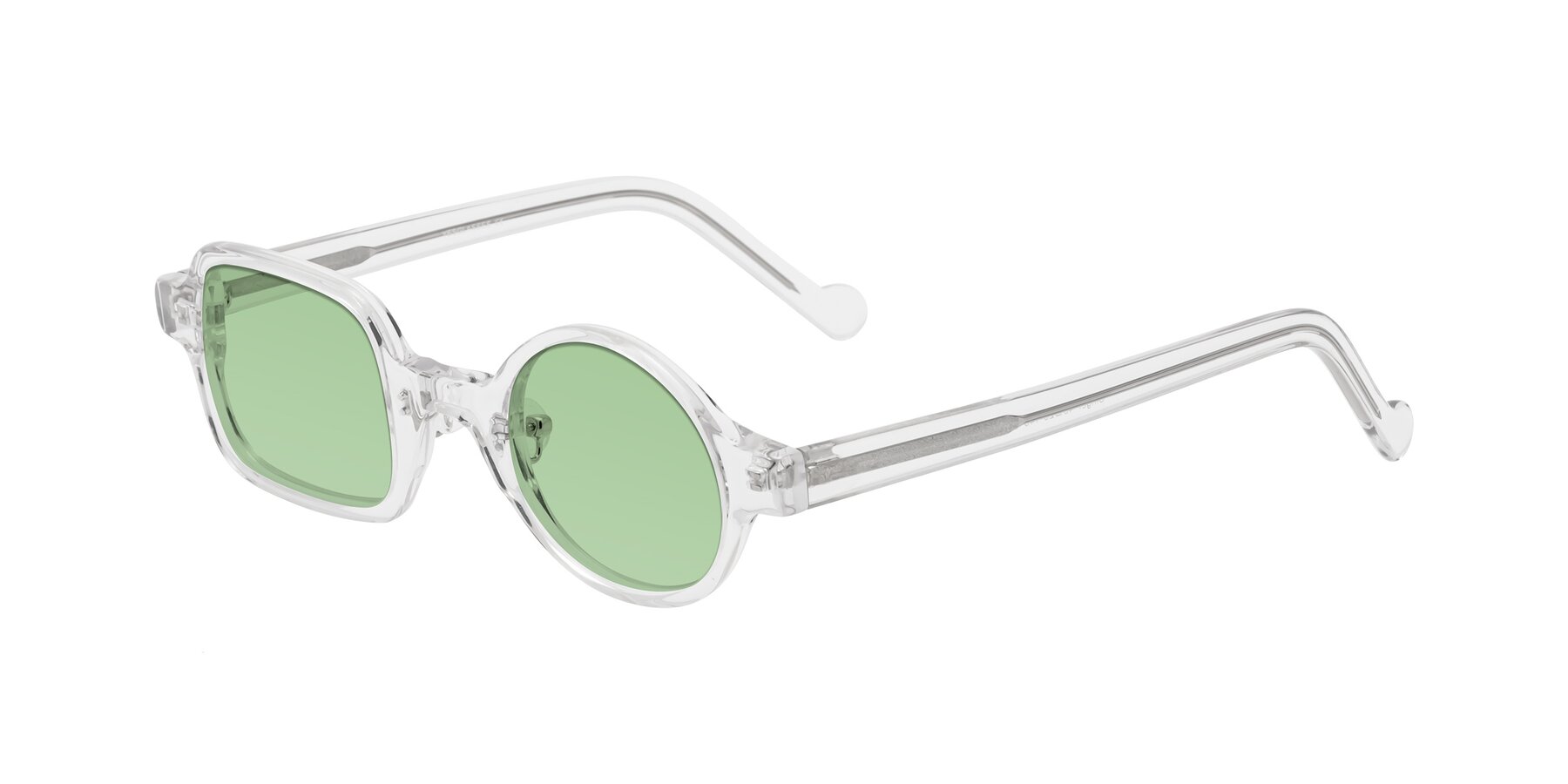 Angle of Singer in Clear with Medium Green Tinted Lenses