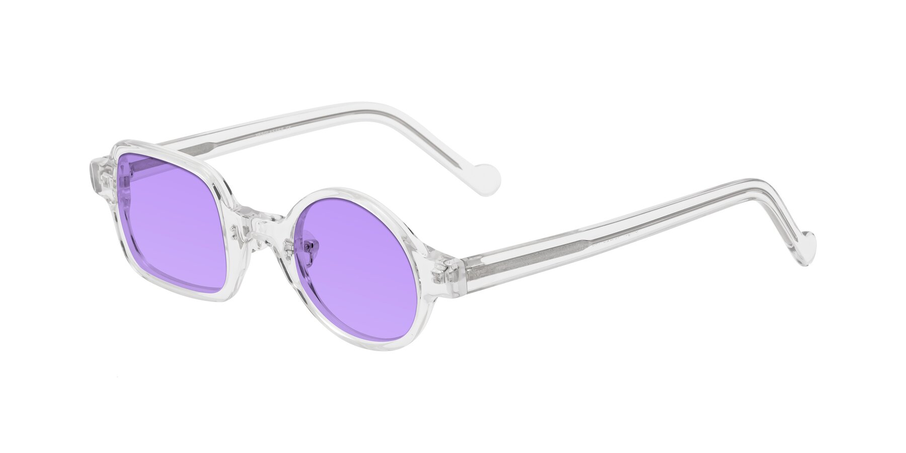 Angle of Singer in Clear with Medium Purple Tinted Lenses