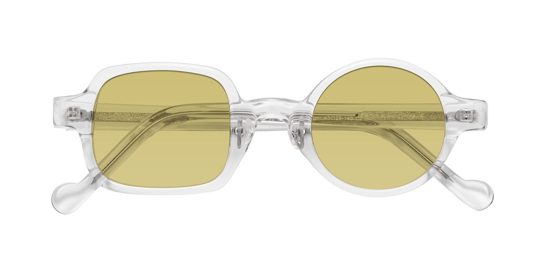 Folded Front of Singer in Clear with Medium Champagne Tinted Lenses