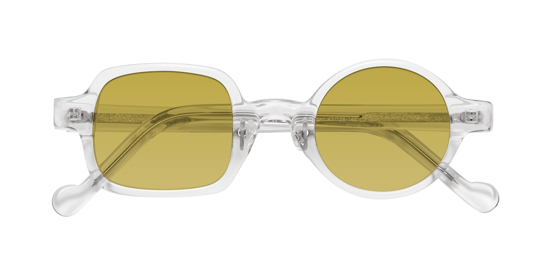 Folded Front of Singer in Clear with Champagne Tinted Lenses