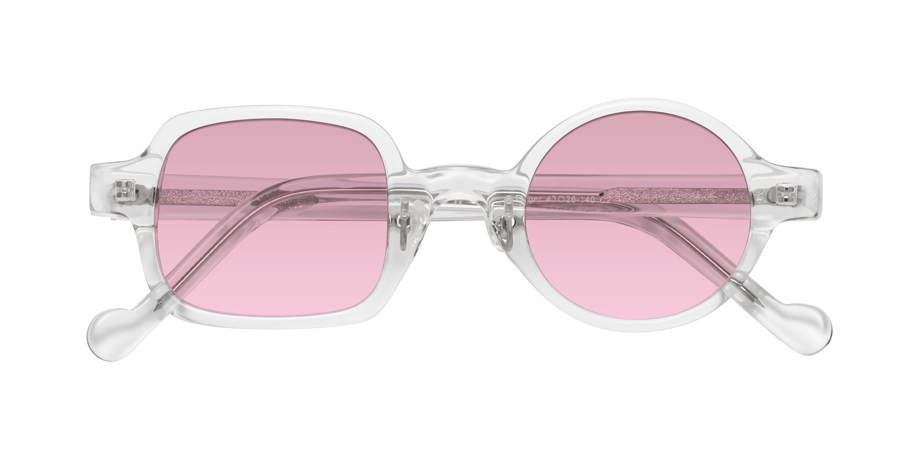 Folded Front of Singer in Clear with Light Wine Tinted Lenses