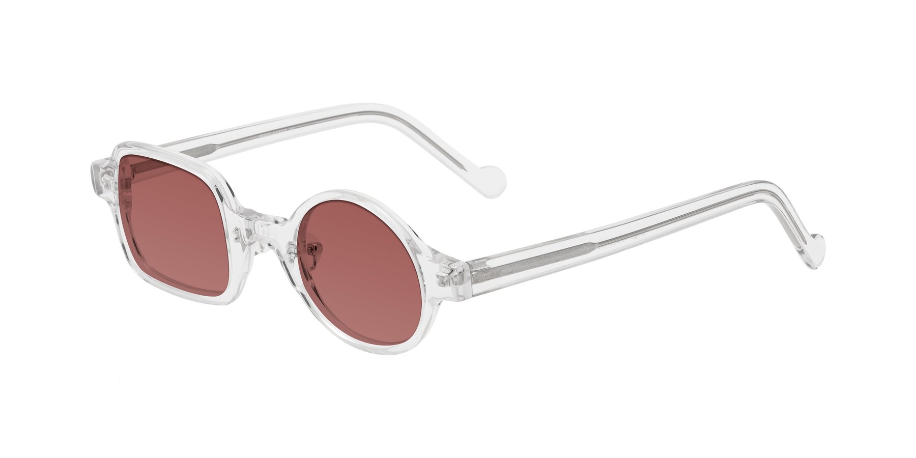 Angle of Singer in Clear with Garnet Tinted Lenses