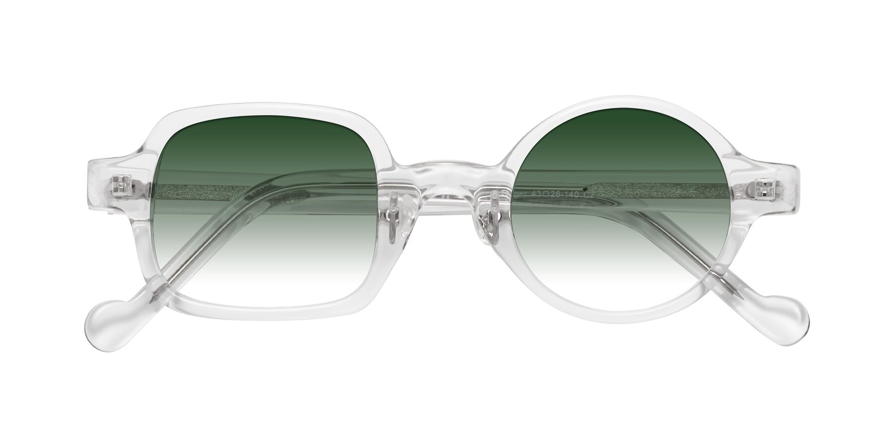 Folded Front of Singer in Clear with Green Gradient Lenses