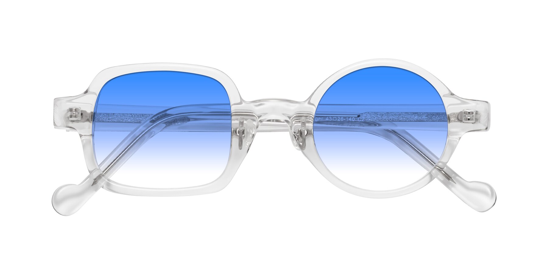 Folded Front of Singer in Clear with Blue Gradient Lenses