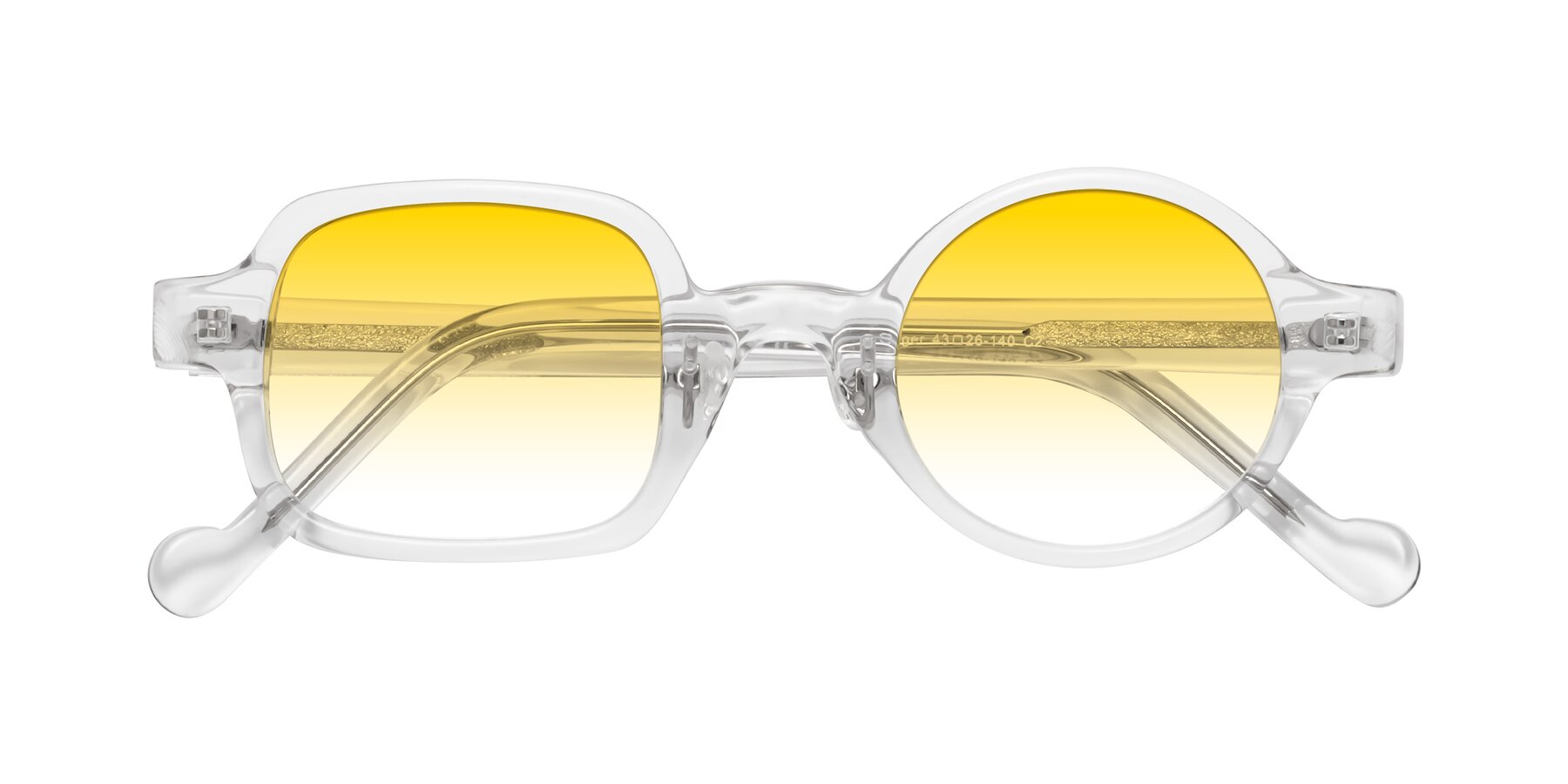 Folded Front of Singer in Clear with Yellow Gradient Lenses