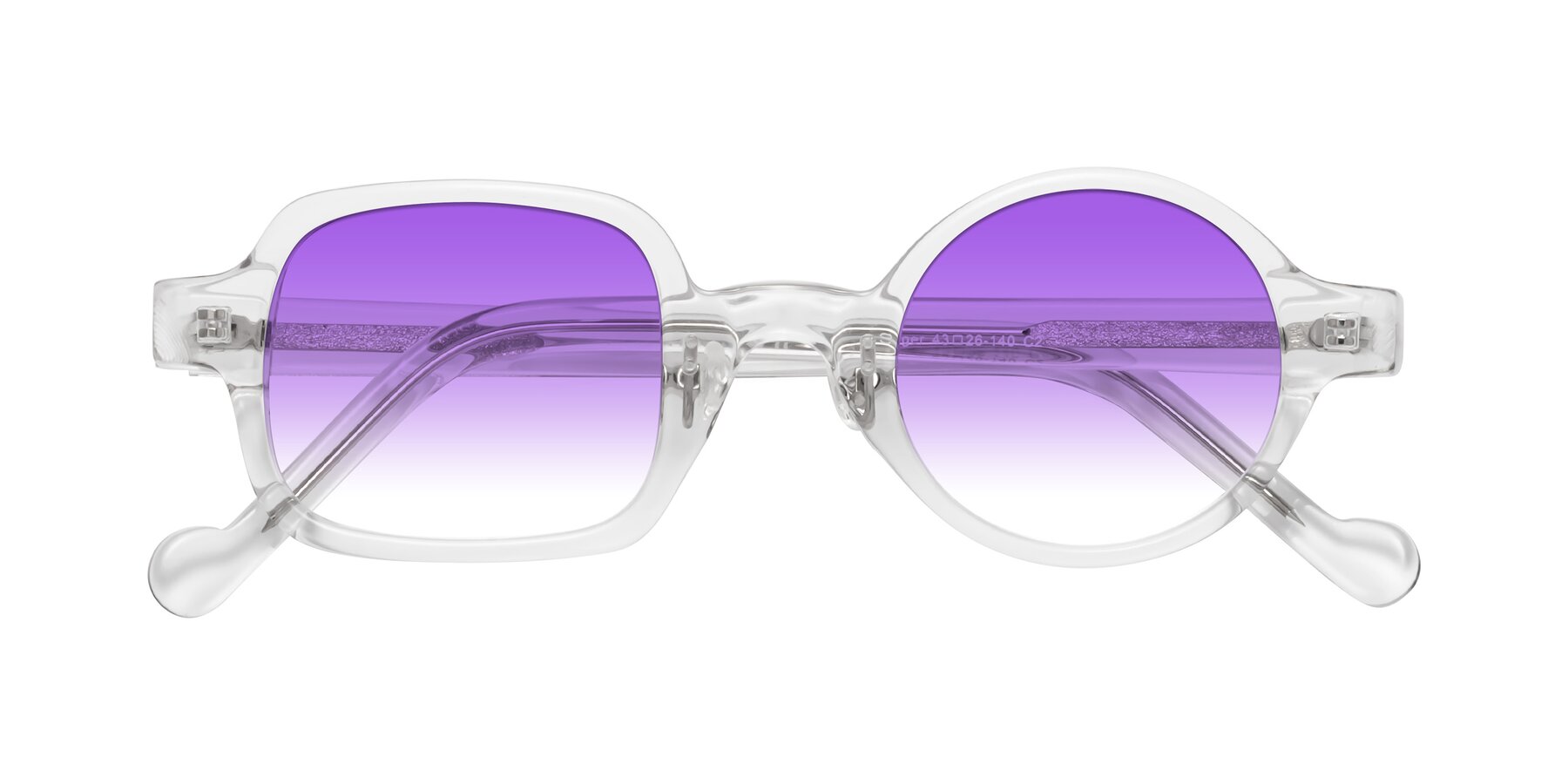 Folded Front of Singer in Clear with Purple Gradient Lenses