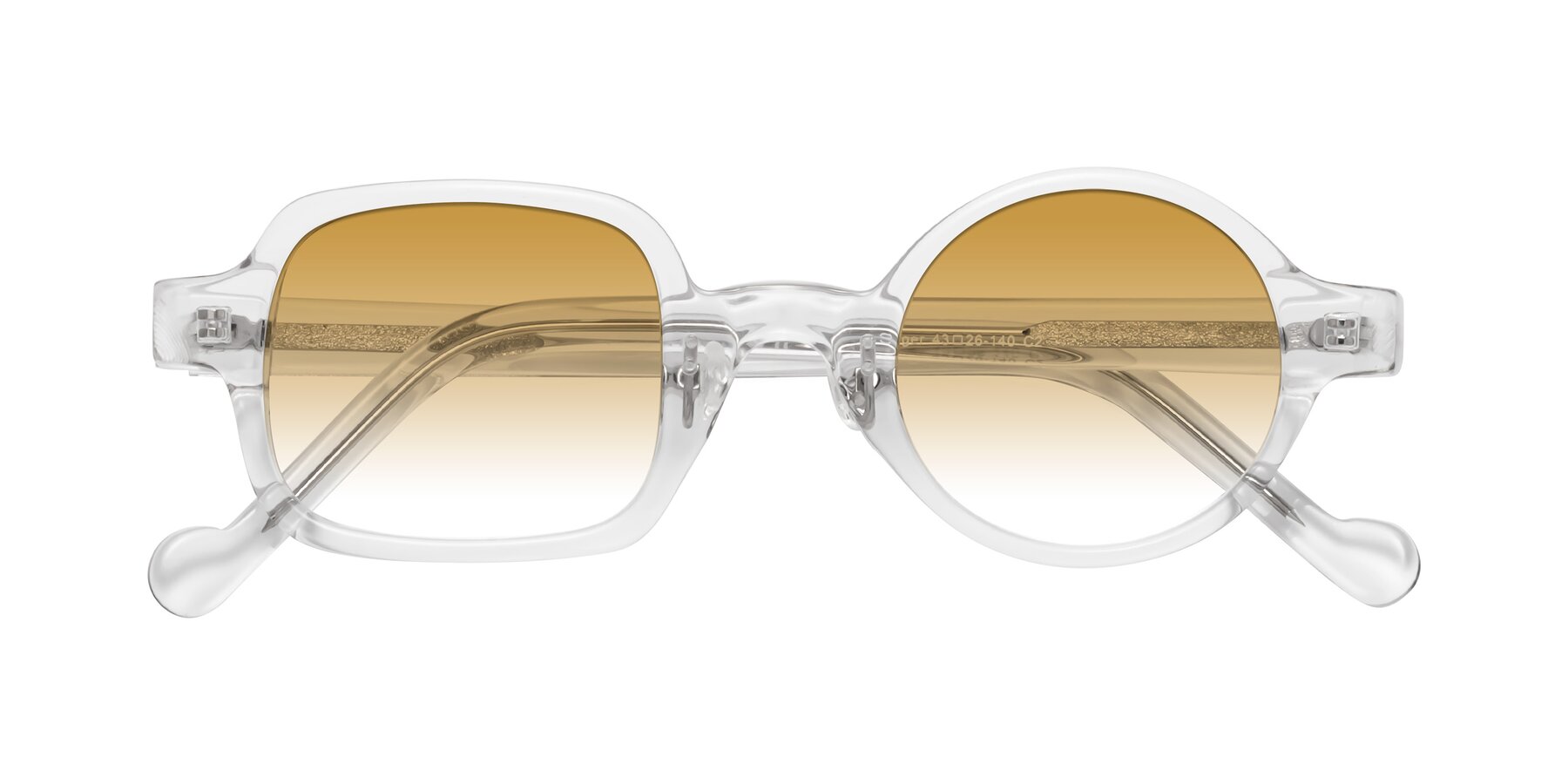 Folded Front of Singer in Clear with Champagne Gradient Lenses