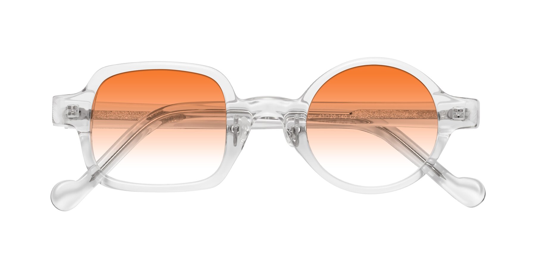 Folded Front of Singer in Clear with Orange Gradient Lenses