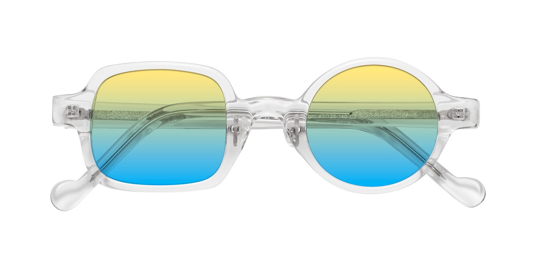 Folded Front of Singer in Clear with Yellow / Blue Gradient Lenses