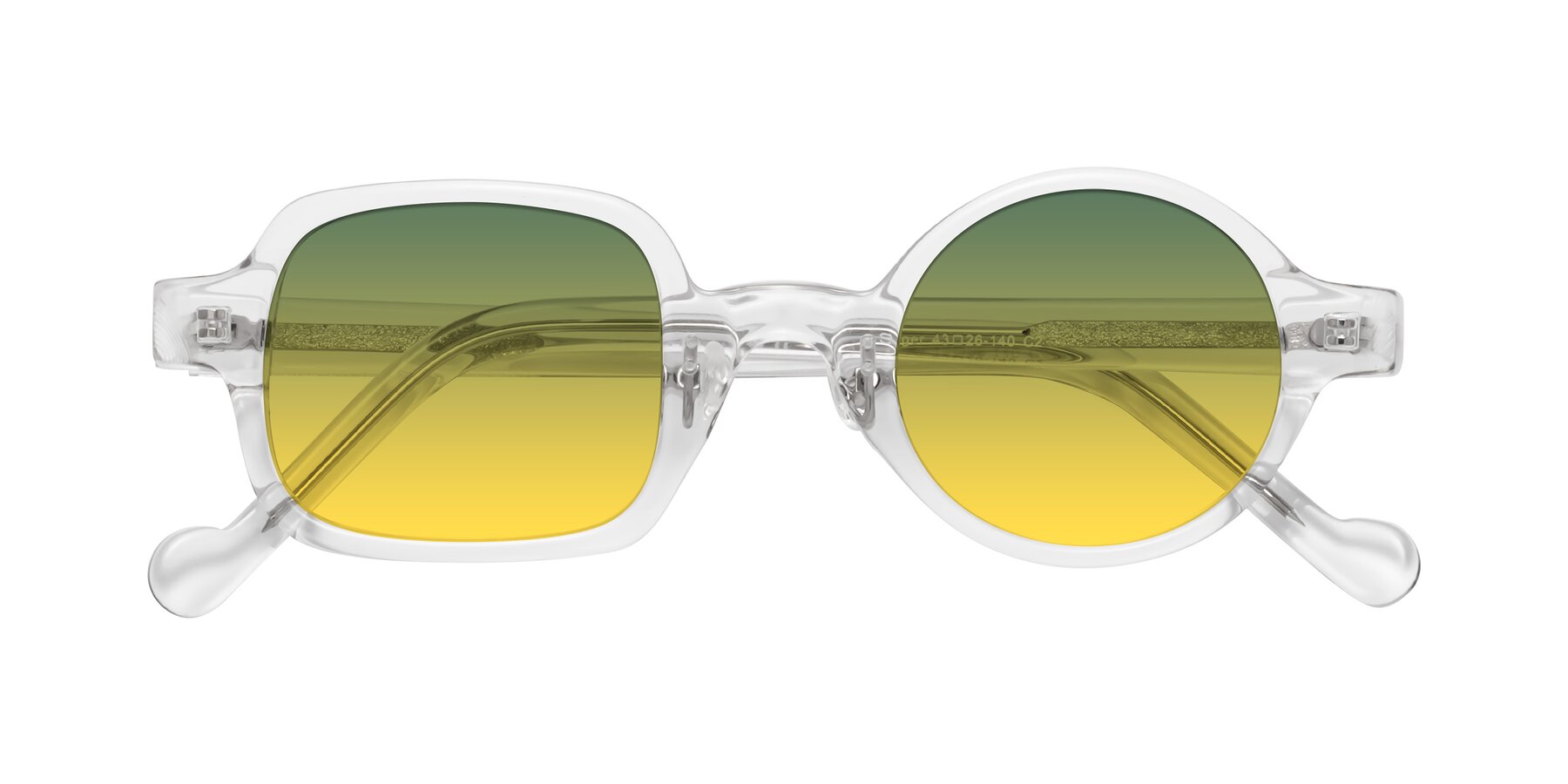 Folded Front of Singer in Clear with Green / Yellow Gradient Lenses