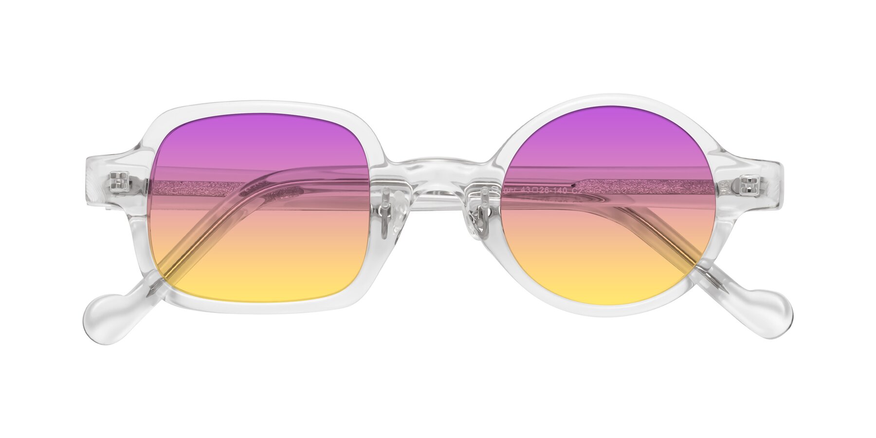 Folded Front of Singer in Clear with Purple / Yellow Gradient Lenses