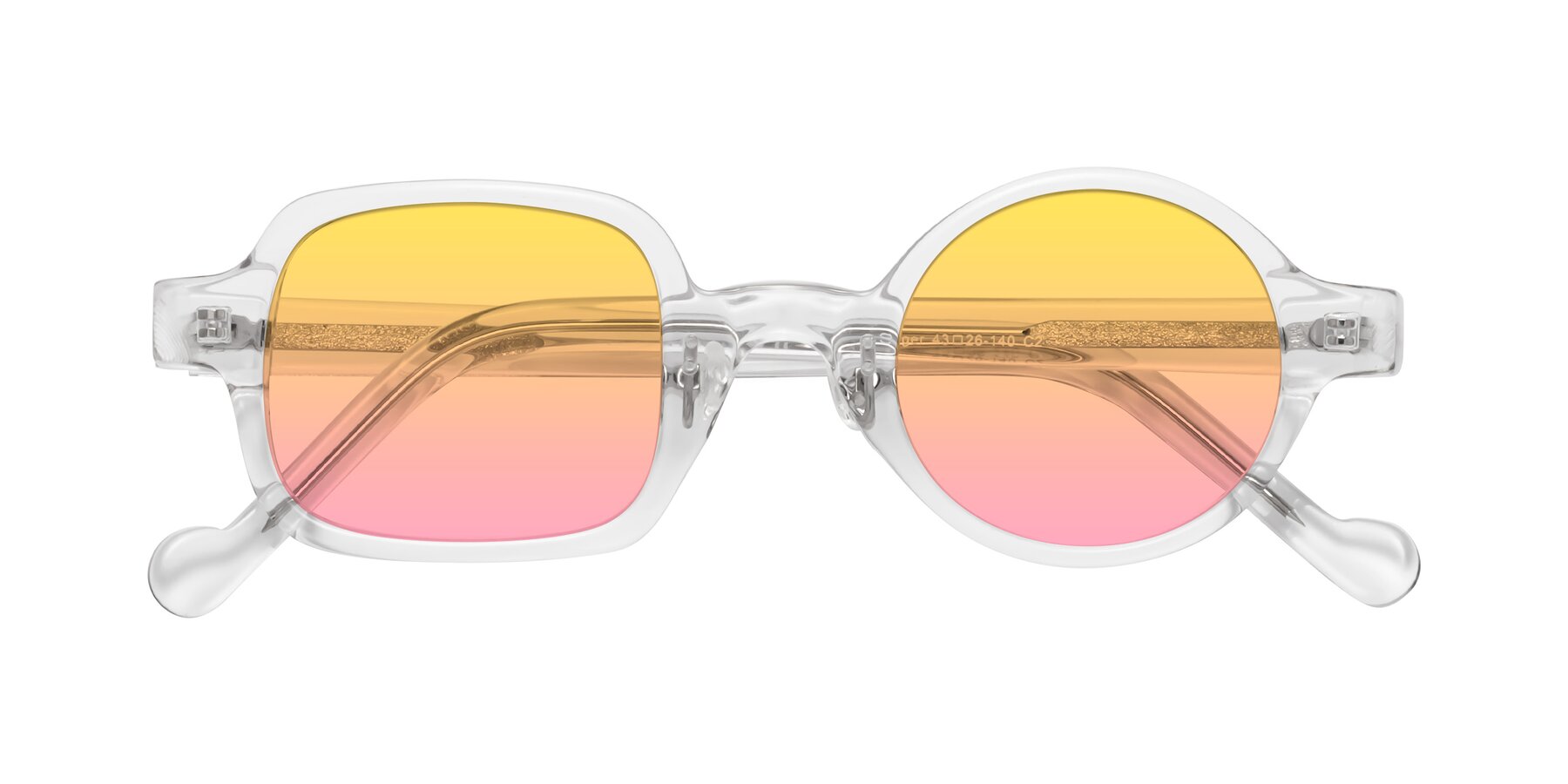 Folded Front of Singer in Clear with Yellow / Pink Gradient Lenses