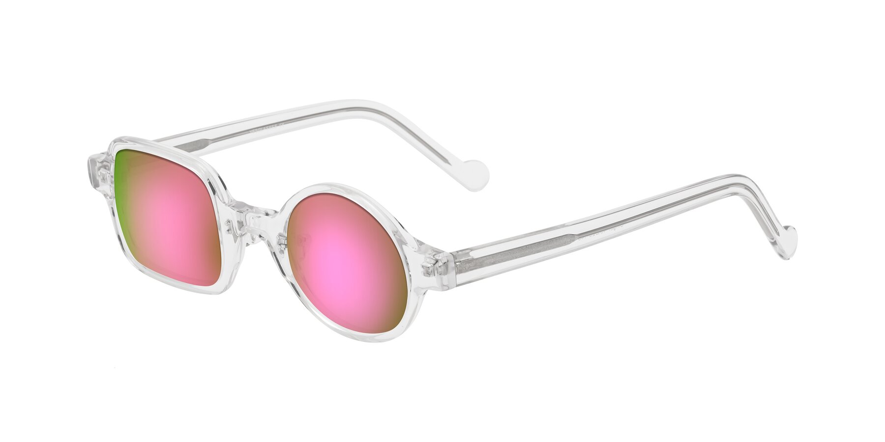 Angle of Singer in Clear with Pink Mirrored Lenses