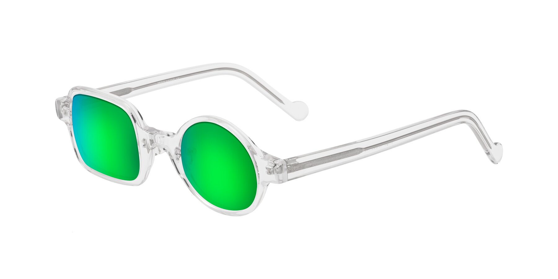 Angle of Singer in Clear with Green Mirrored Lenses