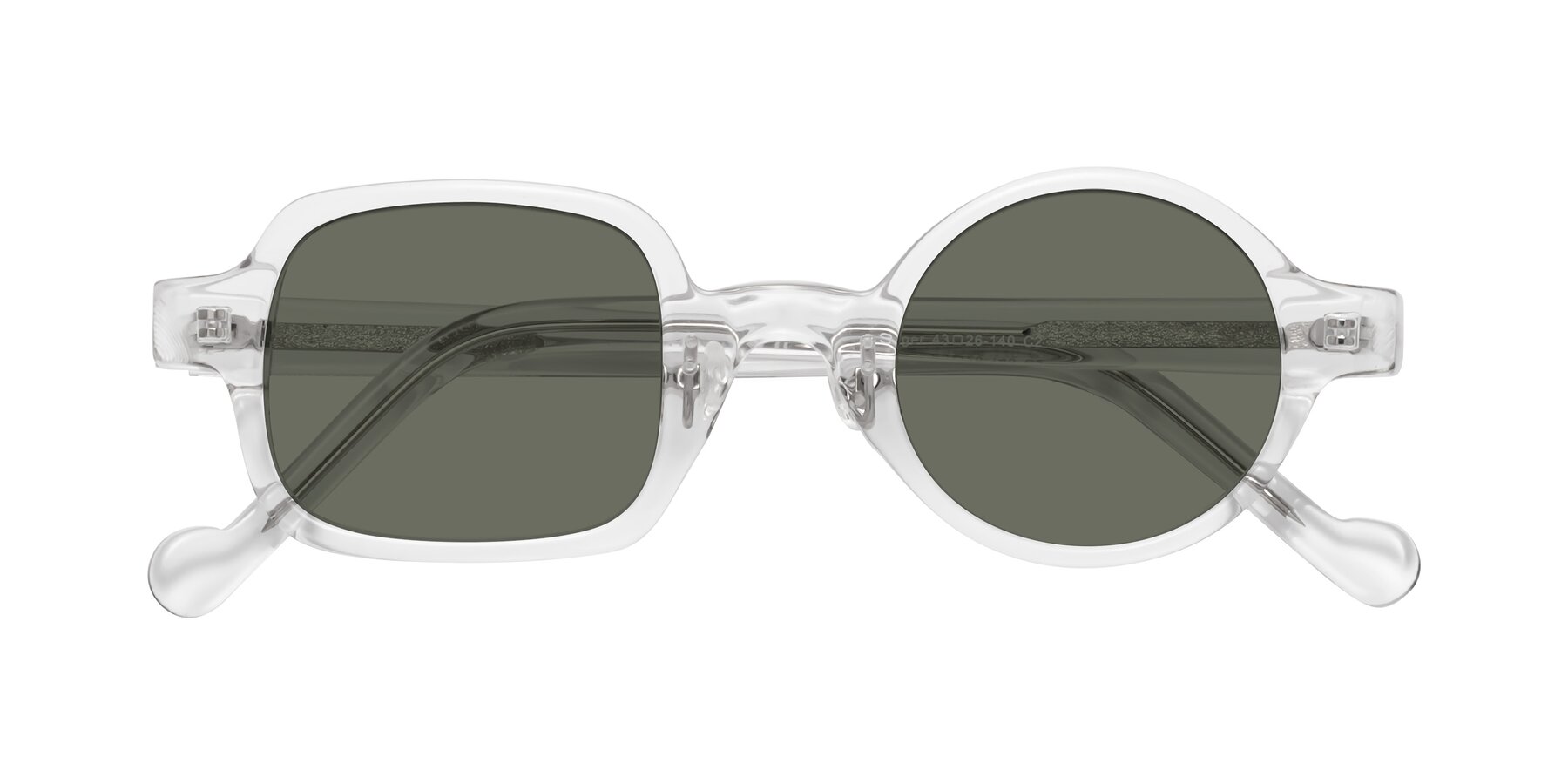 Folded Front of Singer in Clear with Gray Polarized Lenses