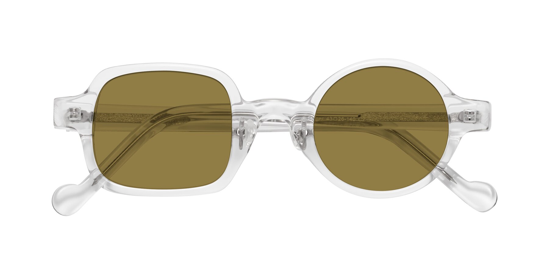 Folded Front of Singer in Clear with Brown Polarized Lenses