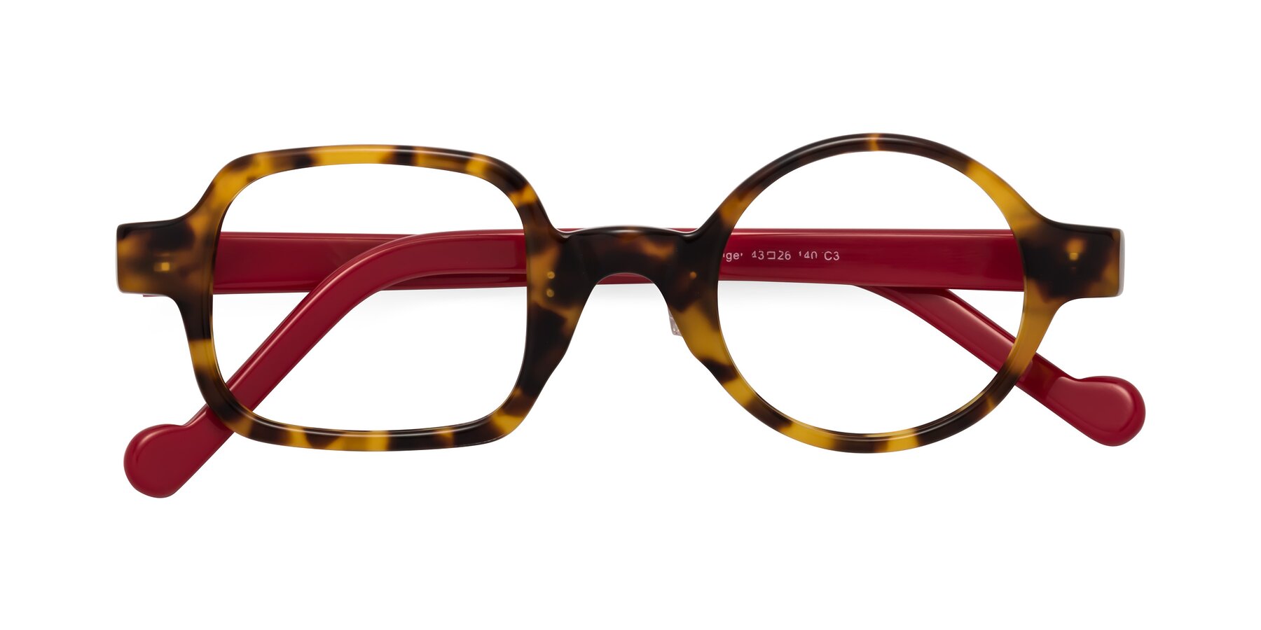 Folded Front of Singer in Tortoise with Clear Reading Eyeglass Lenses