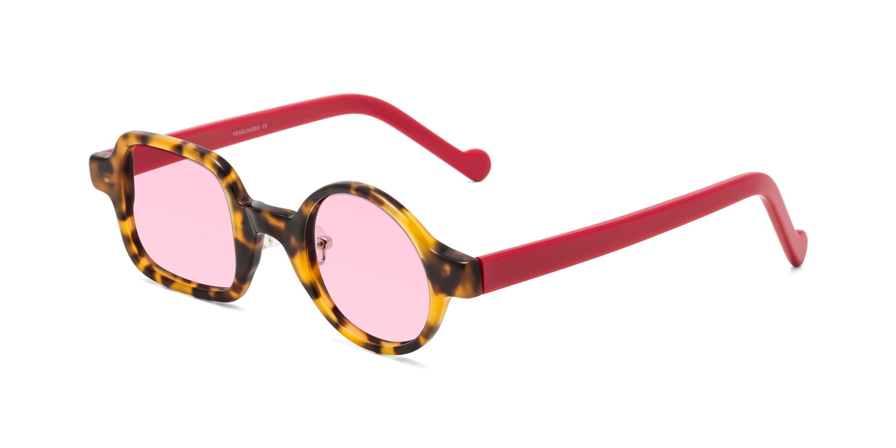 Angle of Singer in Tortoise with Light Pink Tinted Lenses