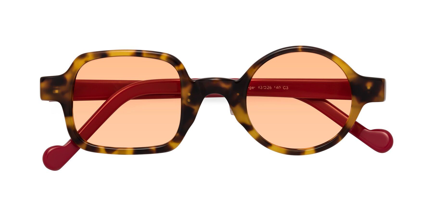 Folded Front of Singer in Tortoise with Light Orange Tinted Lenses