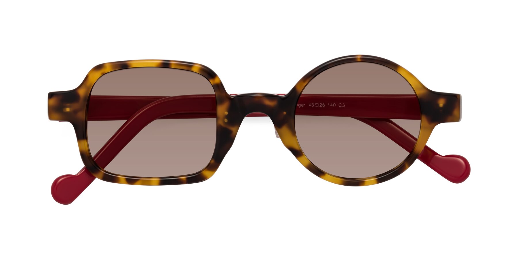 Folded Front of Singer in Tortoise with Medium Brown Tinted Lenses