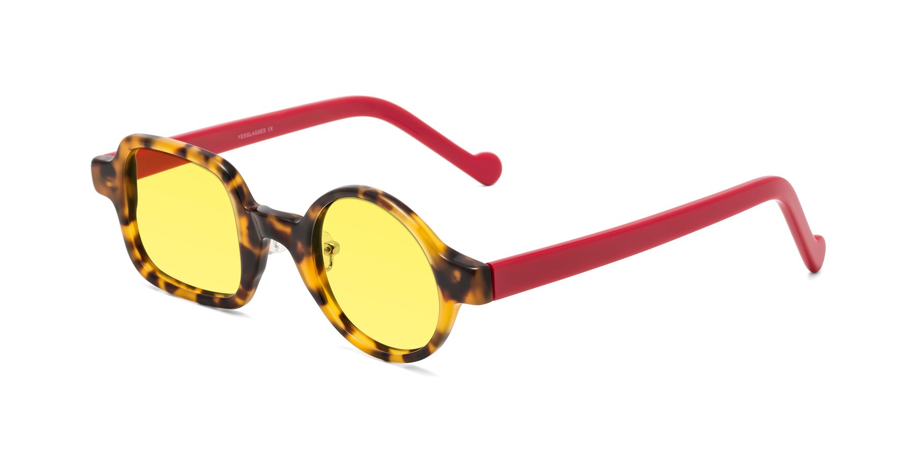 Angle of Singer in Tortoise with Medium Yellow Tinted Lenses