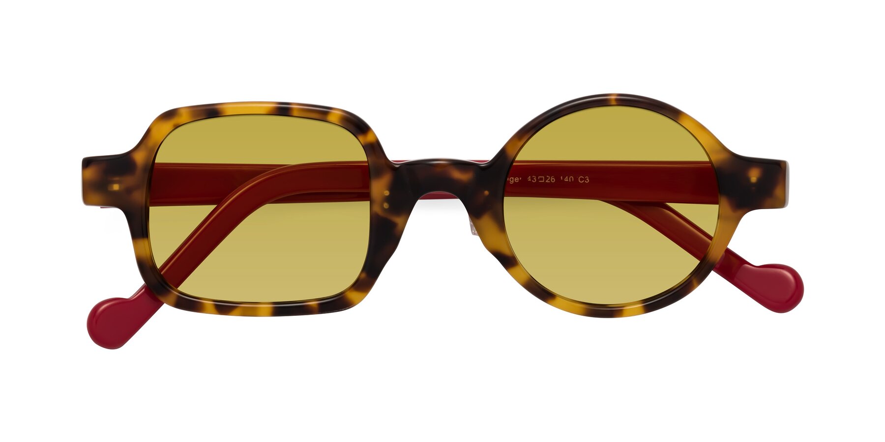 Folded Front of Singer in Tortoise with Champagne Tinted Lenses